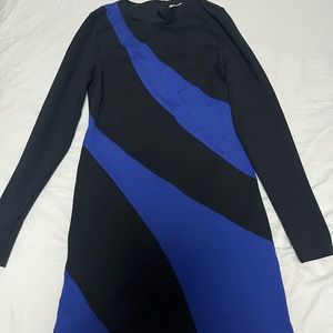 blue and black michael kors dress